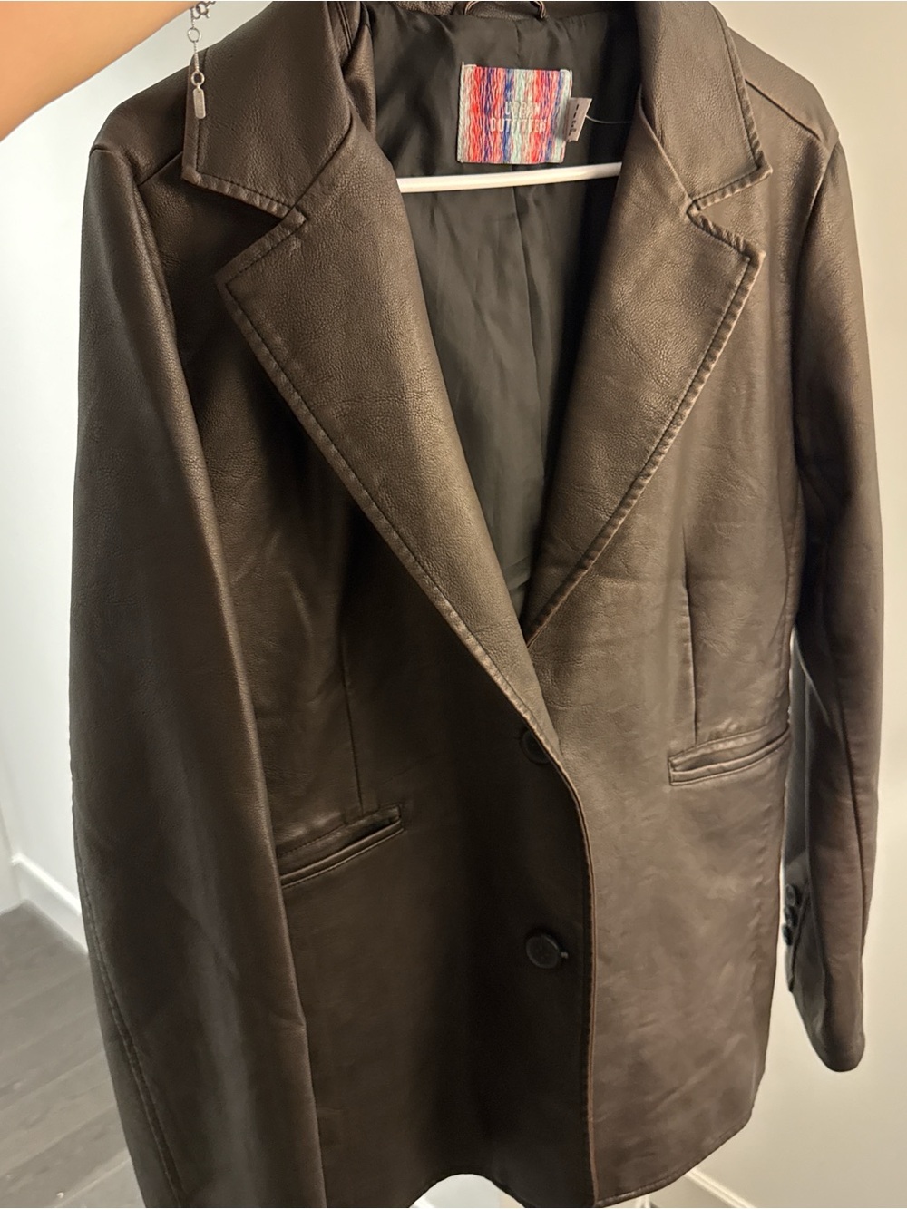 Urban Outfitters Brown Faux Leather Blazer Jacket